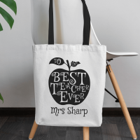 personalised Teacher's Apple Tote Bag