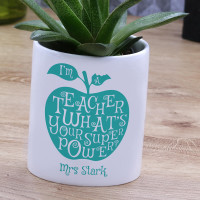 personalised Teacher Superpower Plant Pot