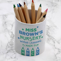 personalised Teacher's Name Nursery Pen Pot