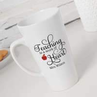 Personalised Teaching Work of Heart Tall Latte Mug