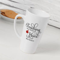 Personalised Teaching Work of Heart Tall Latte Mug