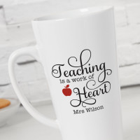 Personalised Teaching Work of Heart Tall Latte Mug
