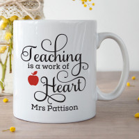 Teaching is a work of heart mug