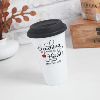 personalised Teaching is a Work of Heart Travel Mug