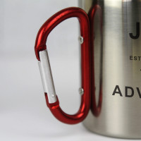 personalised The Adventure Begins Carabiner Mugs