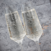 The Bride & Groom Photo Upload Boutique Gifts Prosecco Double Glass With Bottle Gift Set 