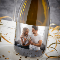 The Bride & Groom Photo Upload Boutique Gifts Prosecco Double Glass With Bottle Gift Set 