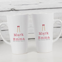 personalised The Perfect Match Latte Mugs