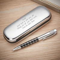 personalised Check Ball Pen & Case
