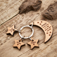 personalised Moon & Stars Keyring