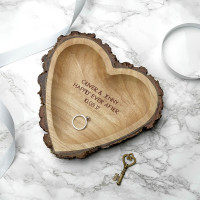 personalised Wooden Heart Dish