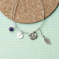 personalised Forget Me Not Friendship Bracelet - Amethyst