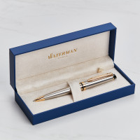 personalised Waterman Expert Ball Pen - Steel & Gold 