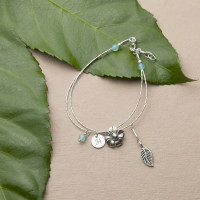 personalised Forget Me Not Friendship Bracelet - Blue Topaz