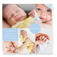 personalised 12x12" New Baby Collage Canvas Boy / Girl
