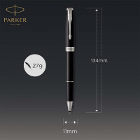 Parker Sonnet Duo Pen Set with Ballpoint and Rollerball Pen | Gloss Black with Chrome Trim 