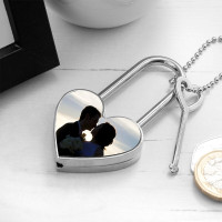 personalised Heart Photo Padlock