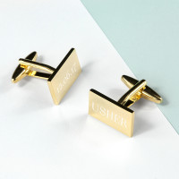 personalised Rectangle Gold Plated Cufflinks