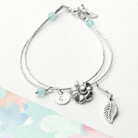 personalised Forget Me Not Friendship Bracelet - Blue Topaz