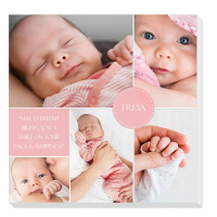 personalised 12x12" New Baby Collage Canvas Boy / Girl