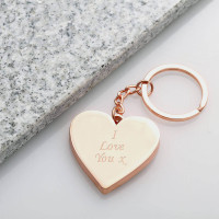 personalised Rose Gold Heart Keyring