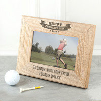 personalised Happy Father's Day Wooden Frame