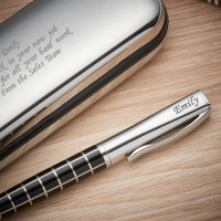 personalised Check Ball Pen & Case