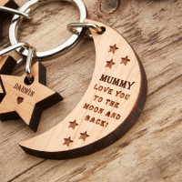 personalised Moon & Stars Keyring