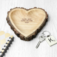 personalised Wooden Heart Dish
