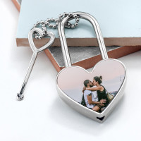 personalised Heart Photo Padlock