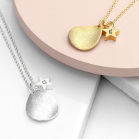personalised Star and Drop Necklace - Gold