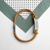 personalised Men's Leather Bracelet - Sandstone