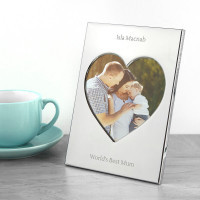 personalised Silver Plated Heart Photo Frame