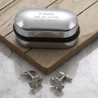 personalised Lucky Clover Cufflinks Gift Set
