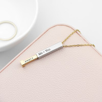 personalised Gold & Silver Hidden Message Capsule Necklace