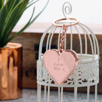 personalised Rose Gold Heart Keyring