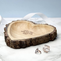 personalised Wooden Heart Dish