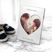 personalised Silver Plated Heart Photo Frame