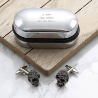 personalised 3D Skull Cufflinks Gift Set