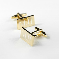 personalised Rectangle Gold Plated Cufflinks