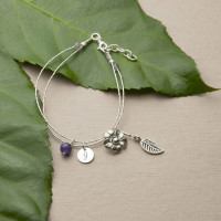 personalised Forget Me Not Friendship Bracelet - Amethyst