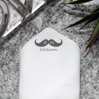 personalised Best Man Moustache Pocket Square