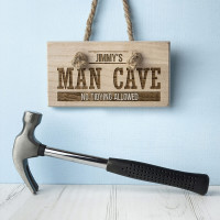personalised Man Cave Wooden Sign