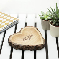 personalised Wooden Heart Dish