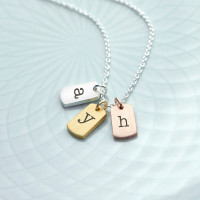 personalised Mixed Metal Mini Tags Necklace