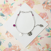 personalised Forget Me Not Friendship Bracelet - Ruby