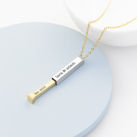 personalised Gold & Silver Hidden Message Capsule Necklace
