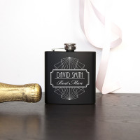 personalised Best Man Black Hip Flask