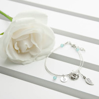 personalised Forget Me Not Friendship Bracelet - Blue Topaz