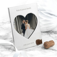 personalised Silver Plated Heart Photo Frame